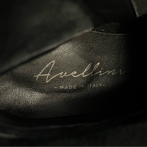 Avellini Black Leatheret Block Heel ankle boots side zip 9 NWOB side zip - Picture 11 of 15